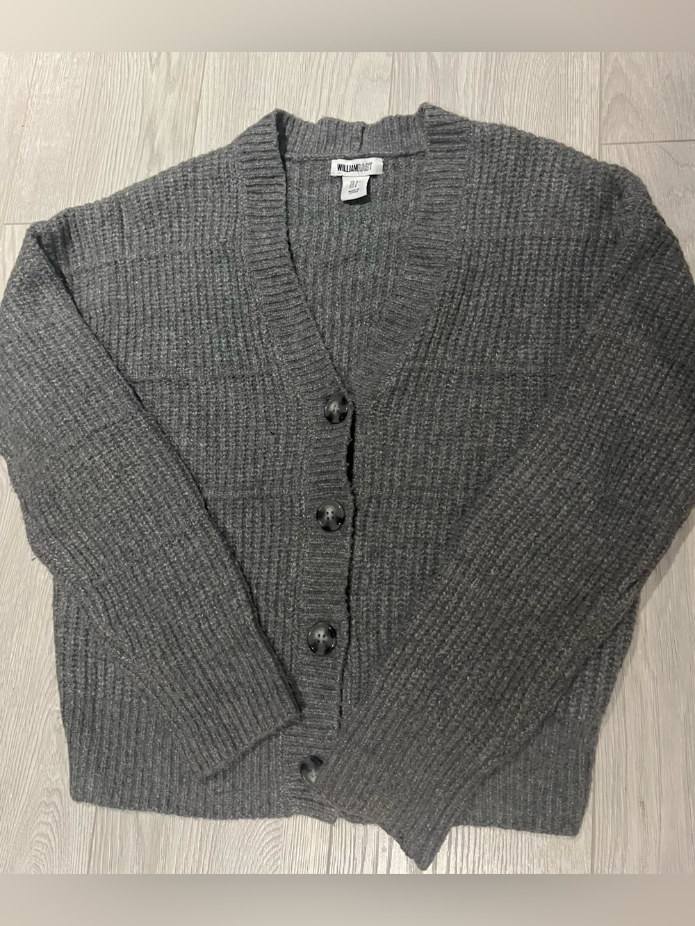 Charcoal Ribbed Button Cardigan 🩷